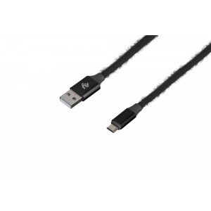 2E Cable Fur USB 2.4 to Micro USB  Black,1m